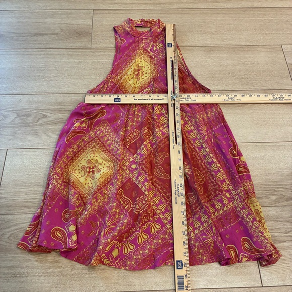 Intimately Free People Beau Slip Dress Red Pink Yellow Mini Size XS - Picture 4 of 7